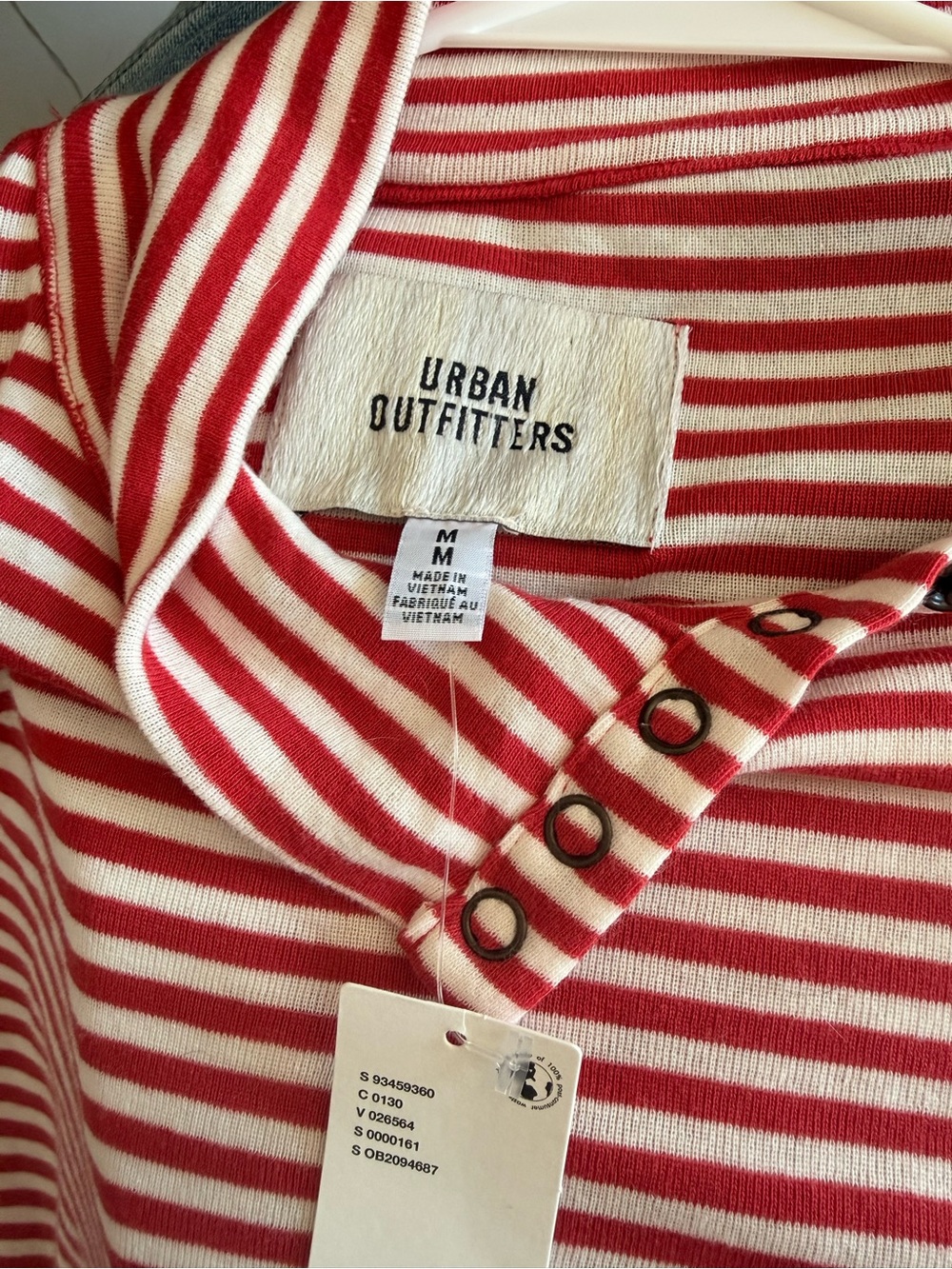 Urban Outfitters Red & White Striped Long Sleeve Dress - Picture 3 of 3